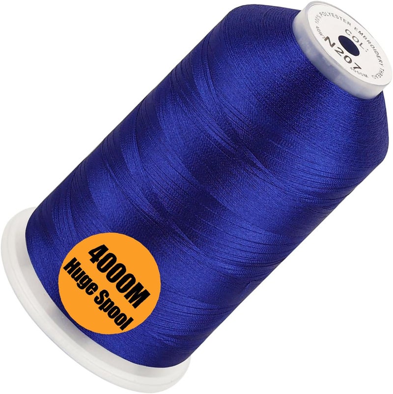 New brothread - Single Huge Spool 4000M Each Polyester Embroidery Machine Thread 40WT for Commercial and Domestic Machines - Blue(Janome Color) - Image 1